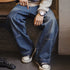 Vintage Double-Knee Lumberjack Jeans for Men – Distressed Wide-Leg Work Pants